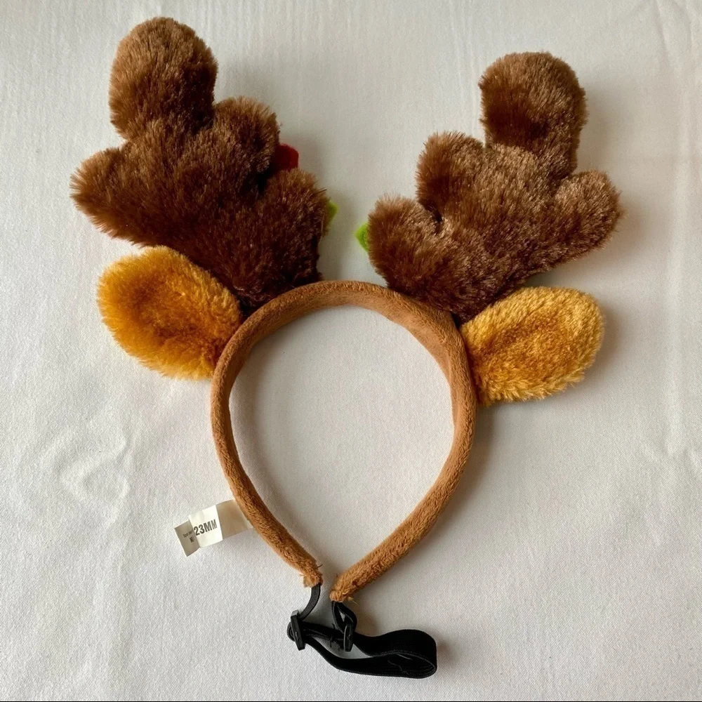 Dog christmas stocking & dog reindeer antlers size M/L with christmas lights